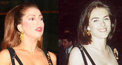 Lady Gaga and Liz Hurley same 'safety pin' dress