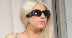 Lady Gaga shows off blond hair in Milan