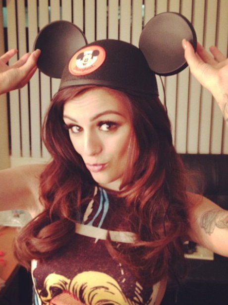 Cher Lloyd with Mickey Mouse ears.