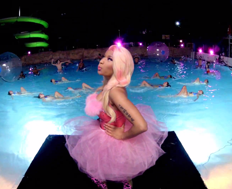 Nicki Minaj on a diving board