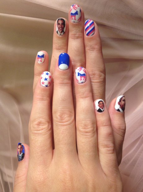 Katy Perry shows off her Obama nails