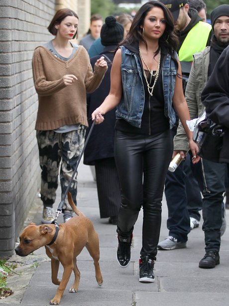 Tulisa filming her new music video.