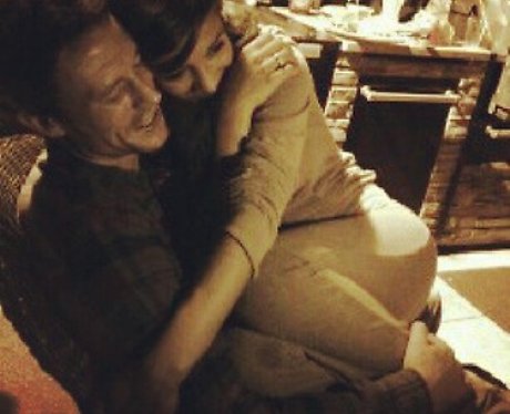 Frankie Sandford and Wayne Bridge hug