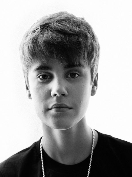 Justin Bieber black and white picture