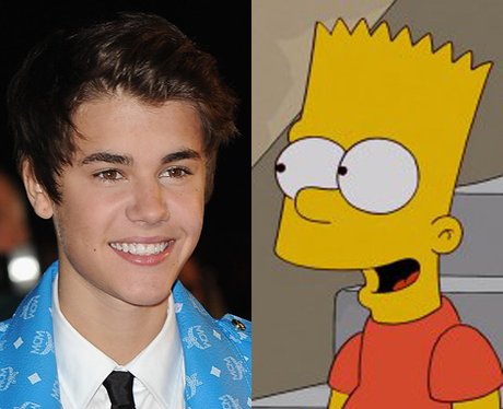 Justin Bieber and Bart Simpson