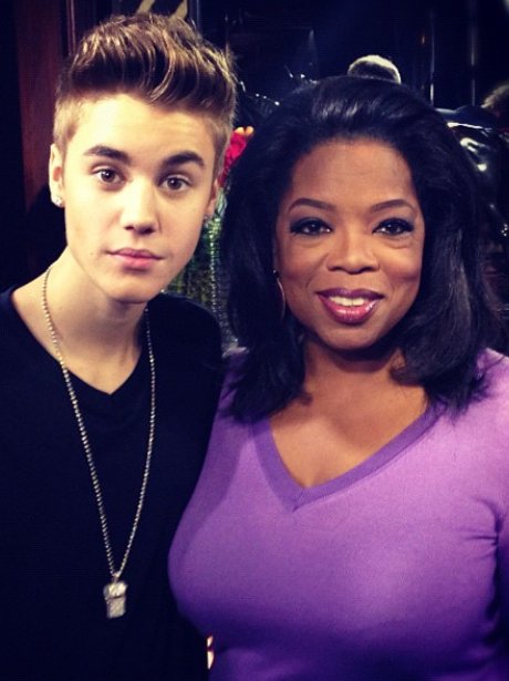 Justin Bieber and Oprah Winfrey