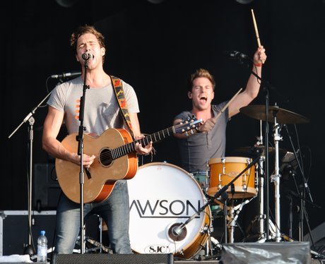 Andy Brown and Adam Pitts of Britis Lawson perform live on stage