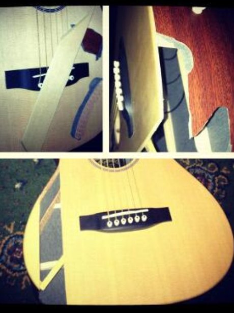 Ed Sheeran's broken guitar