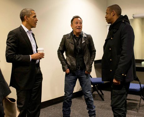 Jay-Z and Barack Obama backstage