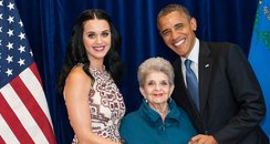 Katy Perry with her grandma and Barack Obama