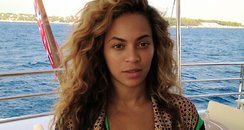 Beyonce wearing a bikini on holiday