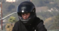 Justin Bieber on a motorbike