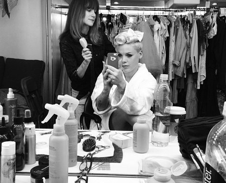 Pink tweets a picture from video shoot