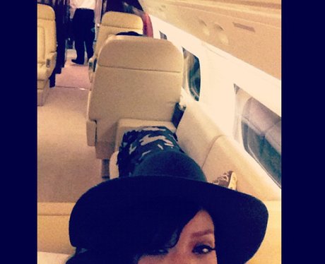 Rihanna on her private plane