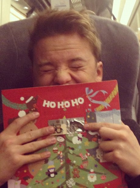 Conor Maynard with an advent calendar