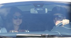 Justin Bieber and Selena Gomez in his Ferrari