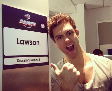 Lawson back stage at the Jingle bell ball