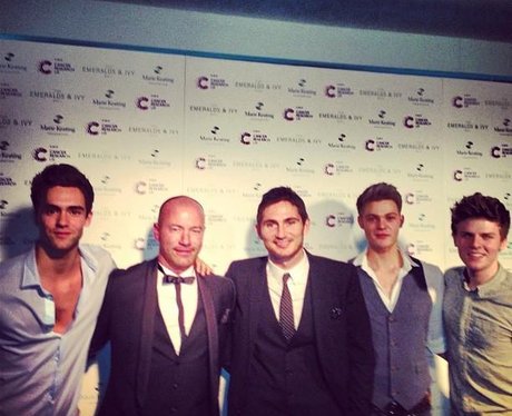 Lawson with Frank Lampard and Alan Shearer