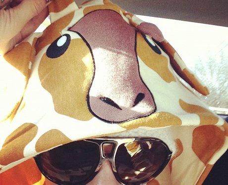 Pink posts photo of herself with a giraffe hood