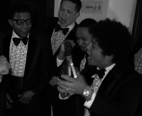 Bruno Mars and his friends on a night out in London