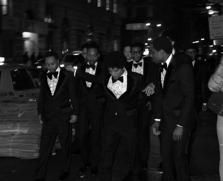 Bruno Mars out with his band