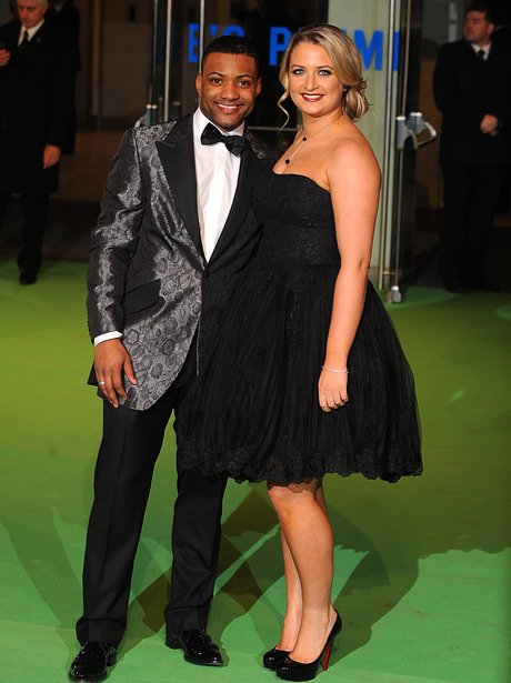 JB Gill and his girlfriend at The Hobbit London premiere