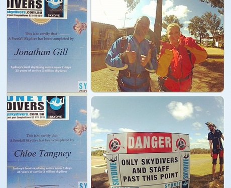 JB from JLS and girlfriend skydive in Australia