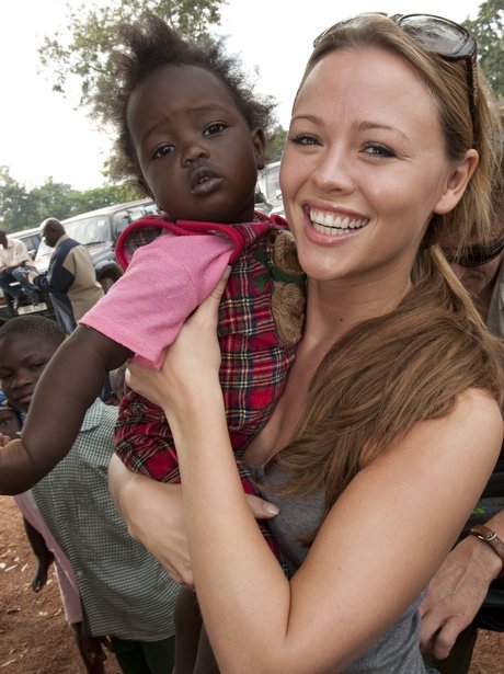 Kimberley Walsh climbing up Kilimanjaro