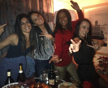 Tulisa with all her friends at Christmas
