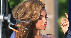 Beyonce poses for a photoshoot in the Bahamas