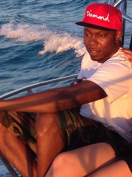 Dizzee Rascal on a boat in The Cayman Islands
