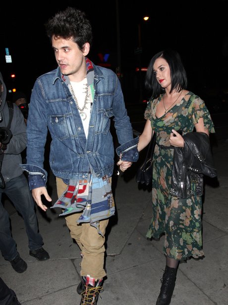 Katy Perry and John Mayer holding hands
