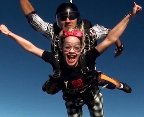 Rita Ora goes skydiving In Dubai