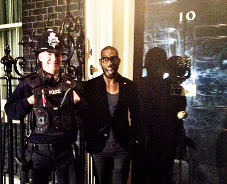 Tinie Tempah outside 10 Downing Street