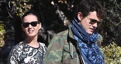 Katy Perry & John Mayer leaving a home in Santa Mo