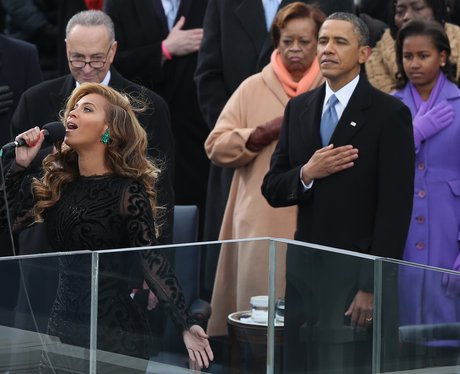 Beyonce performs the National Anthem