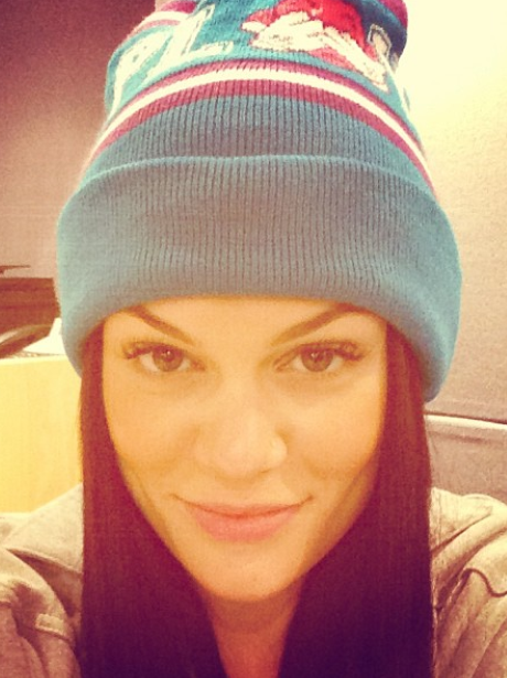 Jessie J wearing a beanie