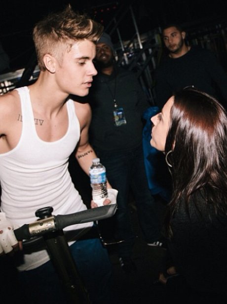Justin Bieber with his mum