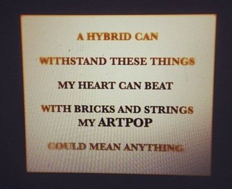 Lady Gaga ARTPOP Lyrics