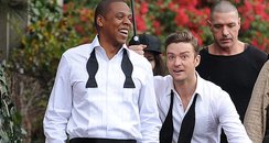 Jay-Z and Justin Timberlake on the set 