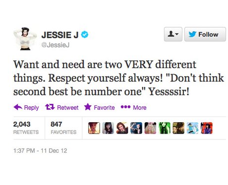 Jessie J's inspirational Twitter quotes