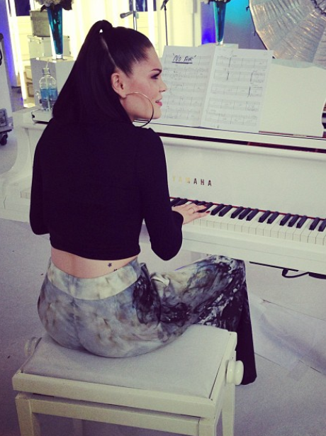 Jessie J playing the piano