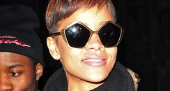 Rihanna wearing pentagon glasses