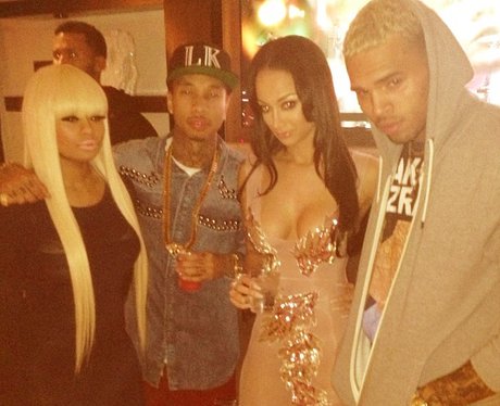 Tyga hangs out with Chris Brown and Nicki MInaj
