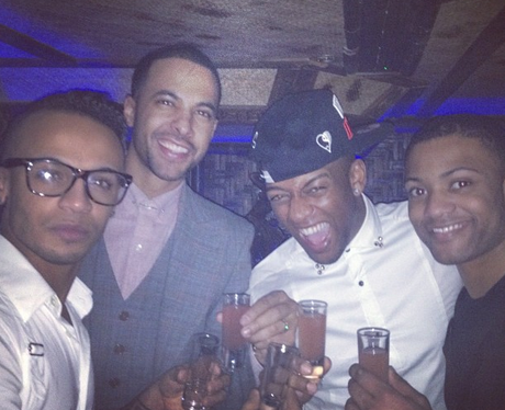 The JLS boys celebrate a night out together in London