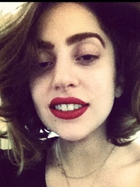 Lady Gaga shares a picture from the recording studio