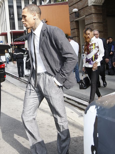 Rihanna and Chris Brown leave court together