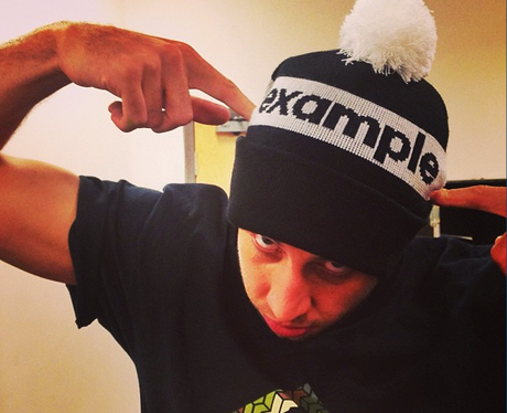 Example wearing a bobble hat