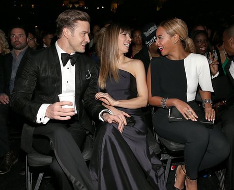 Justin Timberlake,  Jessica Biel and Beyonce at th