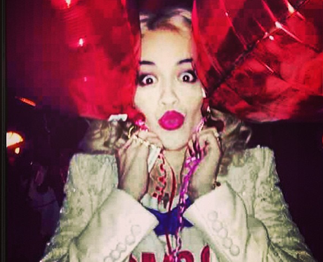 Rita Ora sends a kiss to fans on Valentine's Day